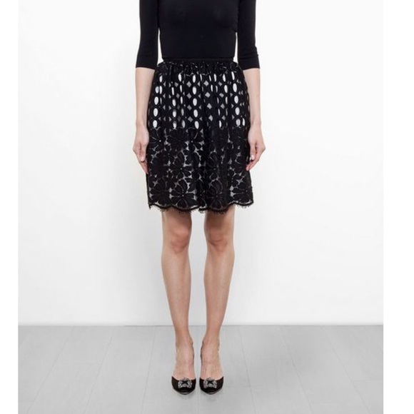 Lanvin Dresses & Skirts - • Lanvin • Lace Black White Skirt 10 IT 42